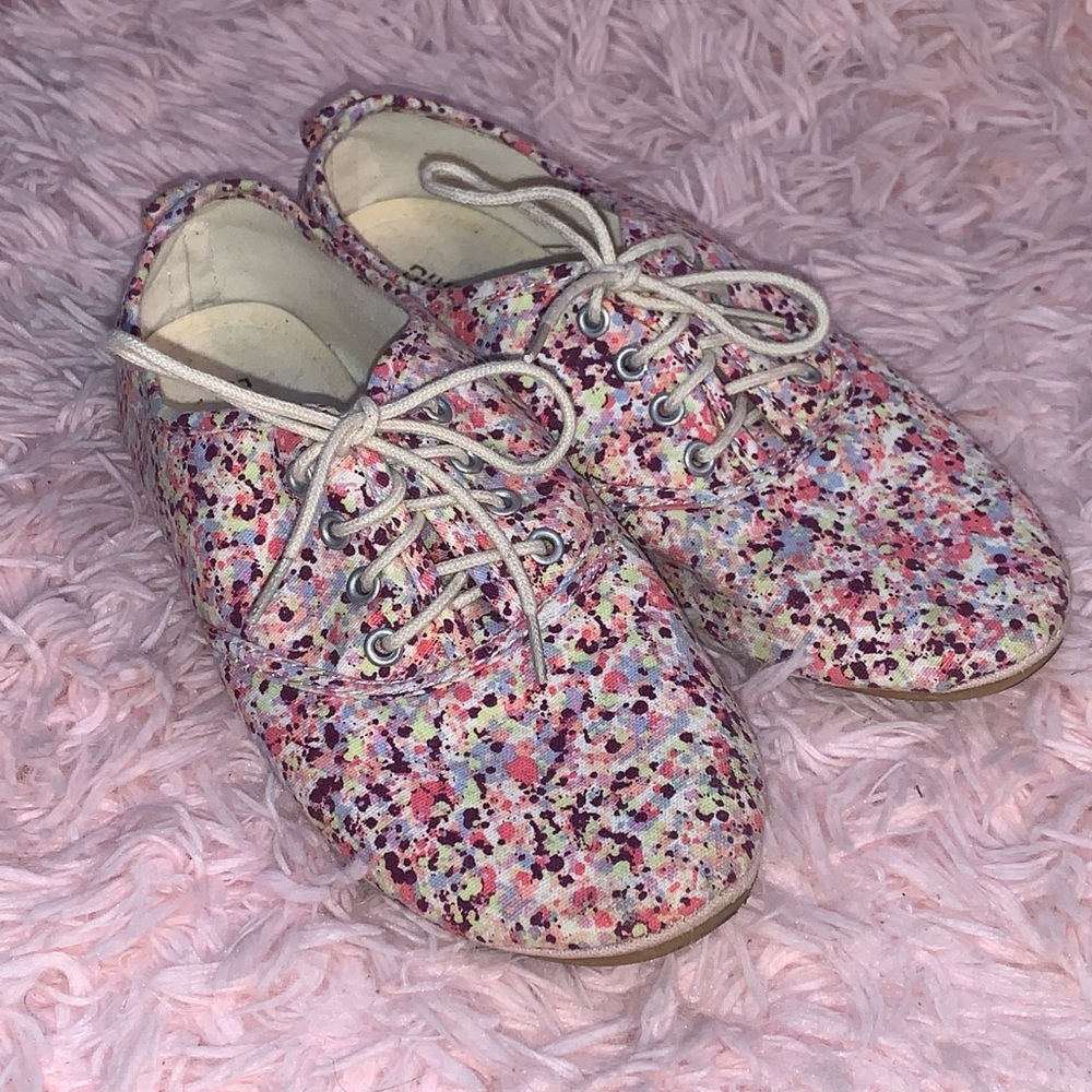 Fabric Oxford-Style Floral Shoes